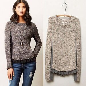 MOTH Anthropologie Apsara Sweater with Ruffles